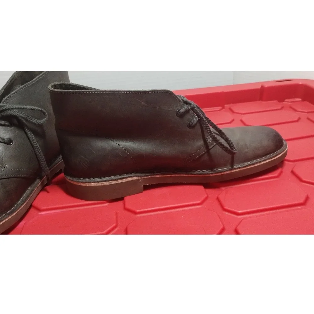 Clarks Mens Desert Boots Dark Brown Leather Chukka Ankle Lace Up Size 10.5 M
